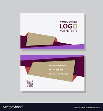 Modern simple light business card template with vector image