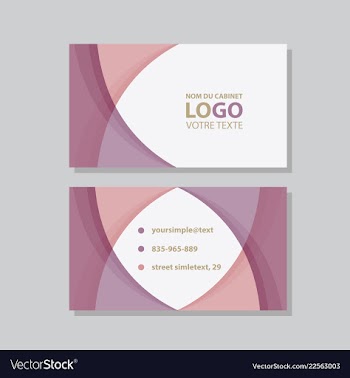 Modern simple light business card template with vector image