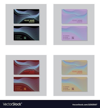 Modern simple light business card template with vector image