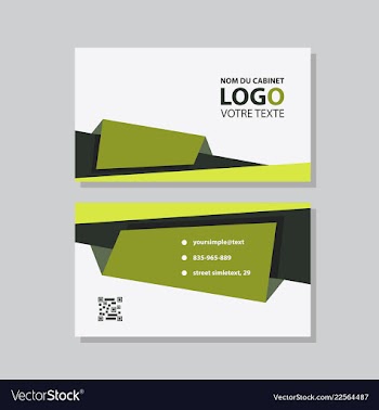 Modern simple light business card template with vector image
