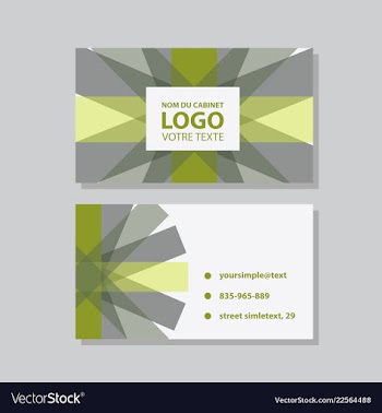 Modern simple light business card template with vector image