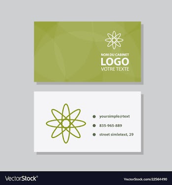 Modern simple light business card template with vector image