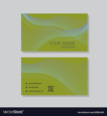 Modern simple light business card template with vector image
