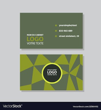 Modern simple light business card template with vector image