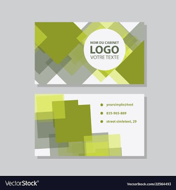 Modern simple light business card template with vector image