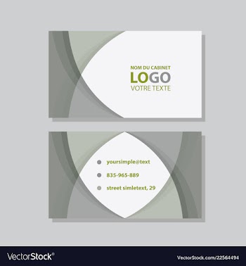 Modern simple light business card template with vector image