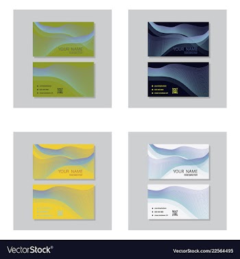 Modern simple light business card template with vector image