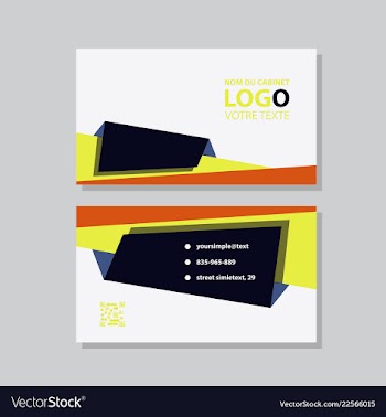 Modern simple light business card template with vector image