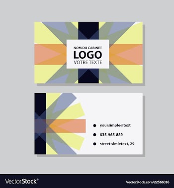 Modern simple light business card template with vector image