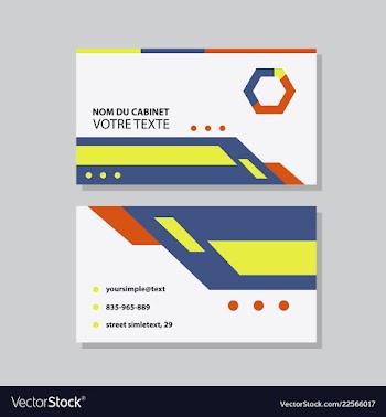 Modern simple light business card template with vector image