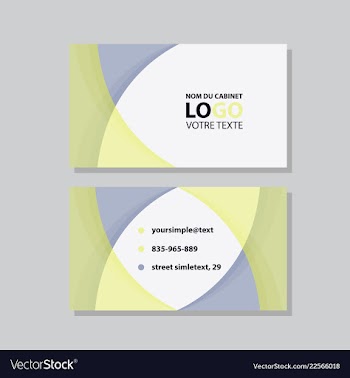 Modern simple light business card template with vector image