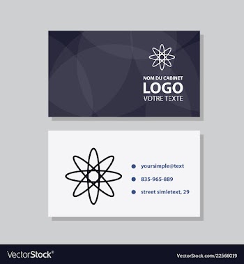 Modern simple light business card template with vector image