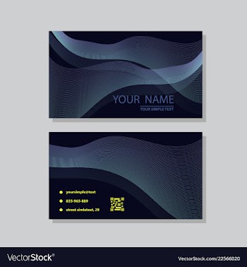 Modern simple light business card template with vector image