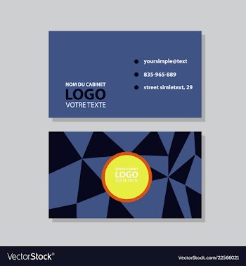 Modern simple light business card template with vector image