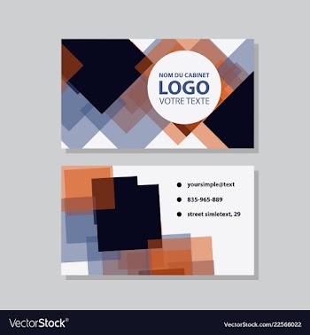 Modern simple light business card template with vector image