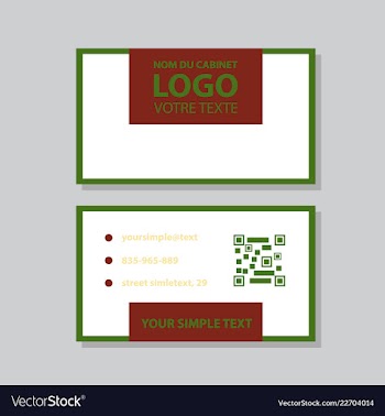 Modern simple light business card template with vector image