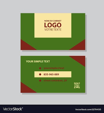 Modern simple light business card template with vector image