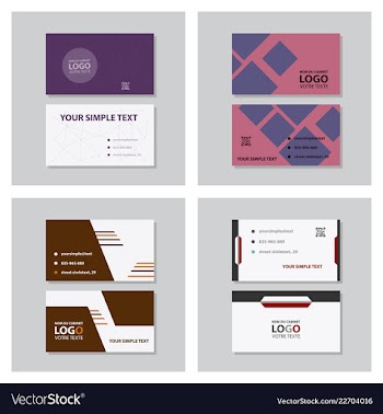 Modern simple light business card template with vector image
