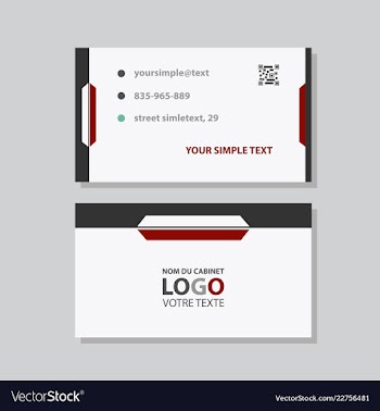 Modern simple light business card template with vector image