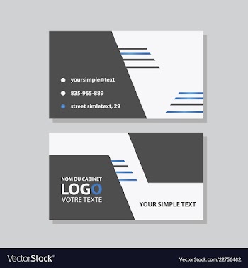 Modern simple light business card template with vector image