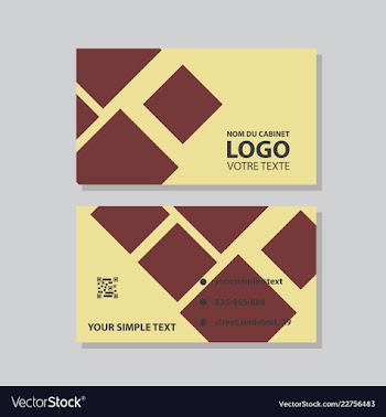 Modern simple light business card template with vector image