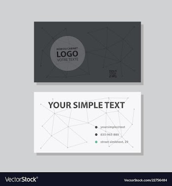 Modern simple light business card template with vector image