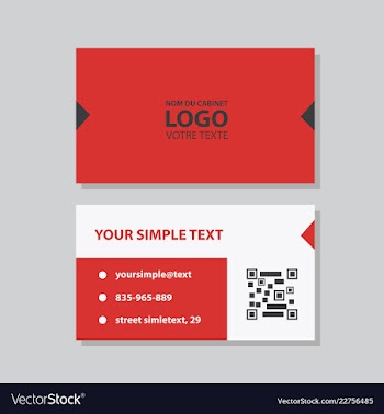 Modern simple light business card template with vector image
