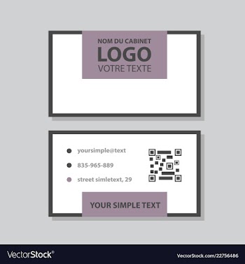 Modern simple light business card template with vector image