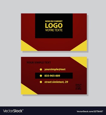 Modern simple light business card template with vector image
