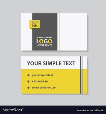 Modern simple light business card template with vector image