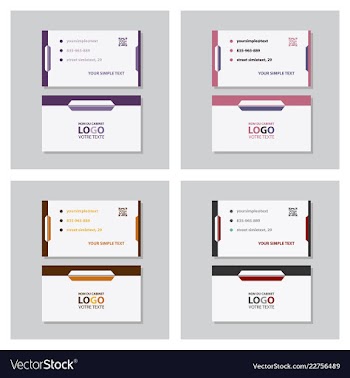 Modern simple light business card template with vector image