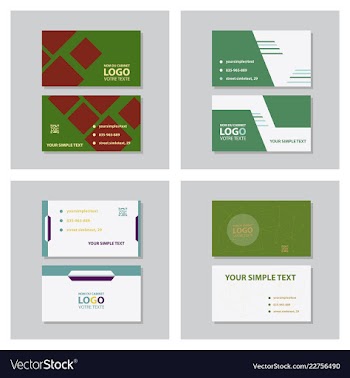 Modern simple light business card template with vector image