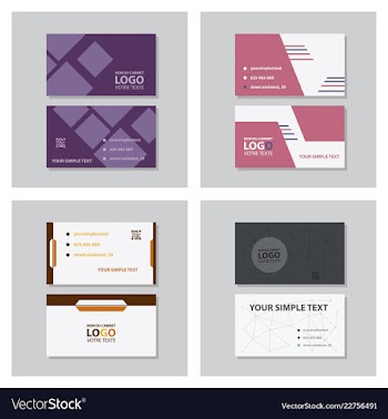 Modern simple light business card template with vector image