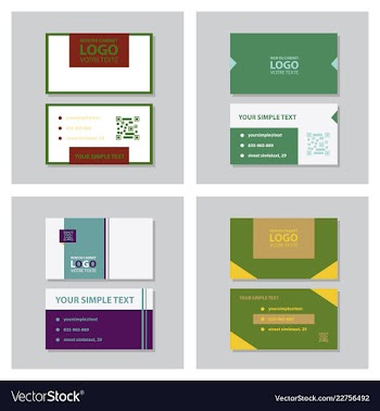 Modern simple light business card template with vector image