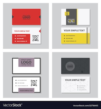 Modern simple light business card template with vector image