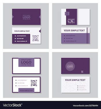 Modern simple light business card template with vector image
