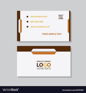 Modern simple light business card template with vector image