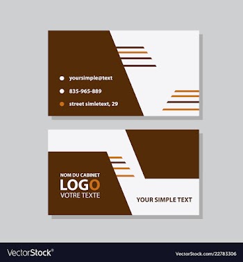 Modern simple light business card template with vector image