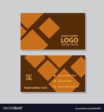 Modern simple light business card template with vector image