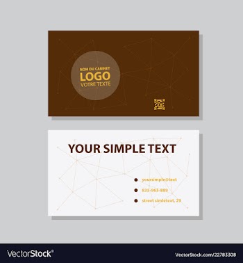 Modern simple light business card template with vector image