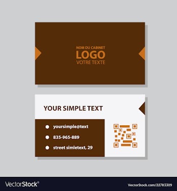 Modern simple light business card template with vector image