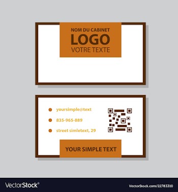 Modern simple light business card template with vector image