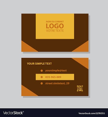 Modern simple light business card template with vector image