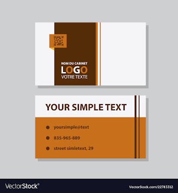 Modern simple light business card template with vector image