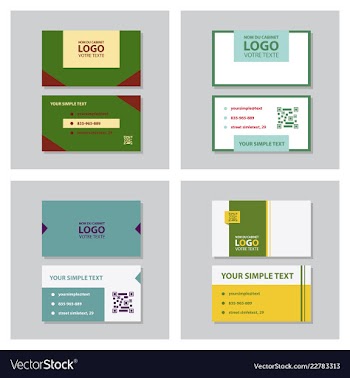 Modern simple light business card template with vector image