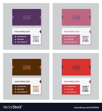 Modern simple light business card template with vector image