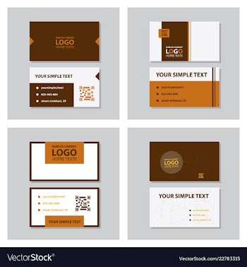 Modern simple light business card template with vector image