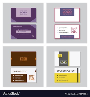 Modern simple light business card template with vector image