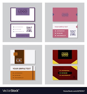 Modern simple light business card template with vector image
