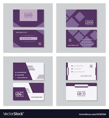 Modern simple light business card template with vector image